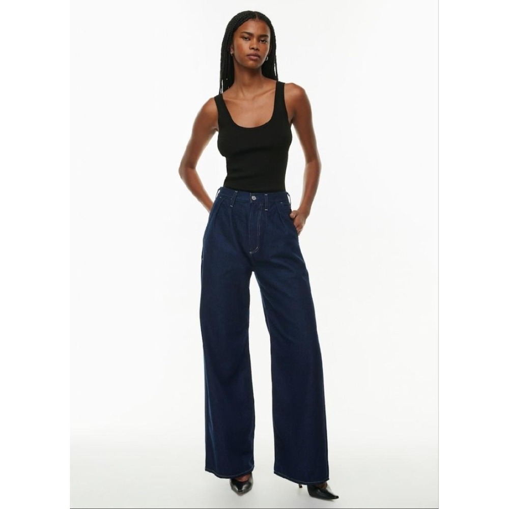 Citizens Of Humanity Maritzy Pleated Trouser Jeans Womens 27 Blue Wide Leg